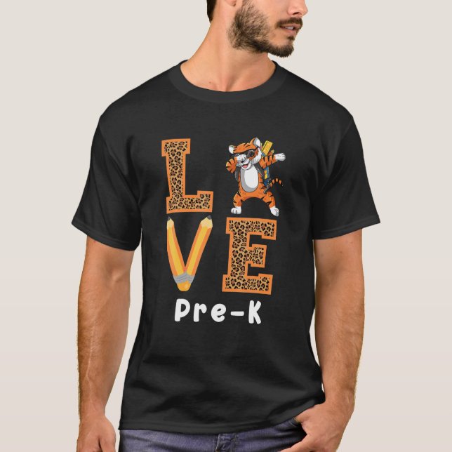 T-shirt Aimer Pré-K Tiger Pré-K Enseignant Retour À L'Écol (Devant)
