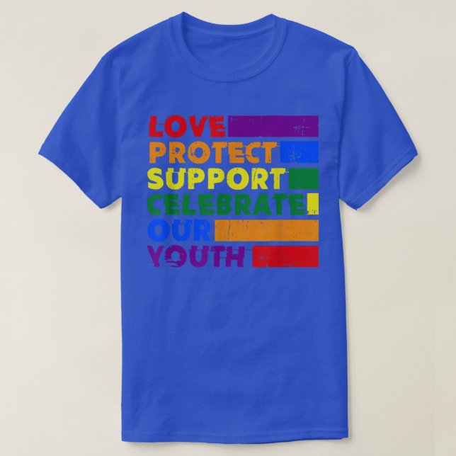 T-shirt Aimer Protéger le soutien Célébrer dire gay trans  (Design devant)