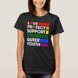 T-shirt Aimer Protéger le soutien Célébrer Queer Youth LGB