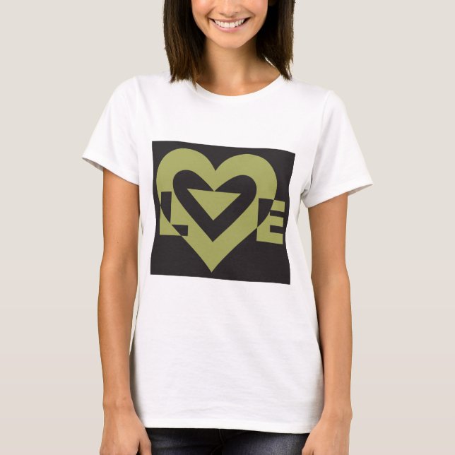 T-shirt Aimer Sage Vert sur Noir (Devant)