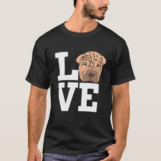 T-shirt Aimer Shar Pei Chien mignon Shar-Pei Amoureux des  (Devant)