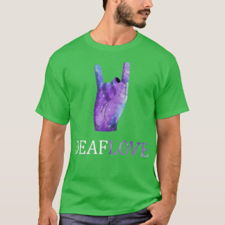 T-shirt Aimer Sourd Le Signe Associé Au Signe Américain L