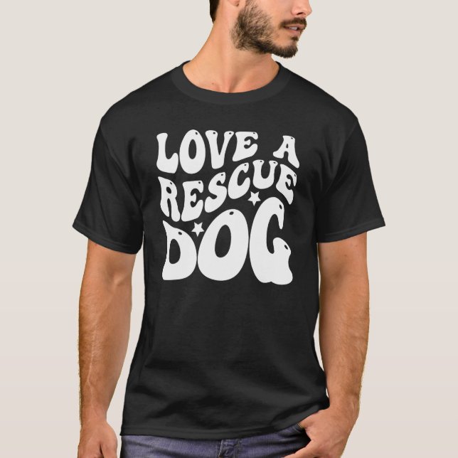 T-shirt Aimer un chien secourt Animaux de compagnie Adopti (Devant)