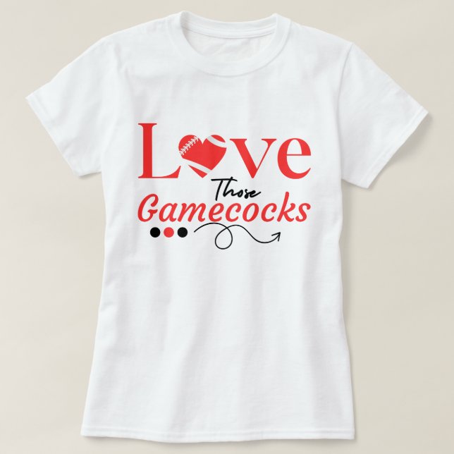 T-shirt Aimez ces Gamecocks Football Spirit, vibe du sud (Design devant)