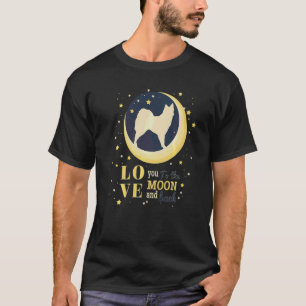 T-shirt Aimez Le Cheepdog Islandais À La Lune