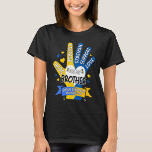 T-shirt Aimez Le Soutien Pour Mon Frère Soeur Vers Le Bas