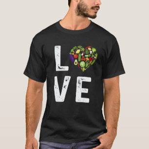 T-shirt Aimez les légumes verts Salade saine nourriture vé