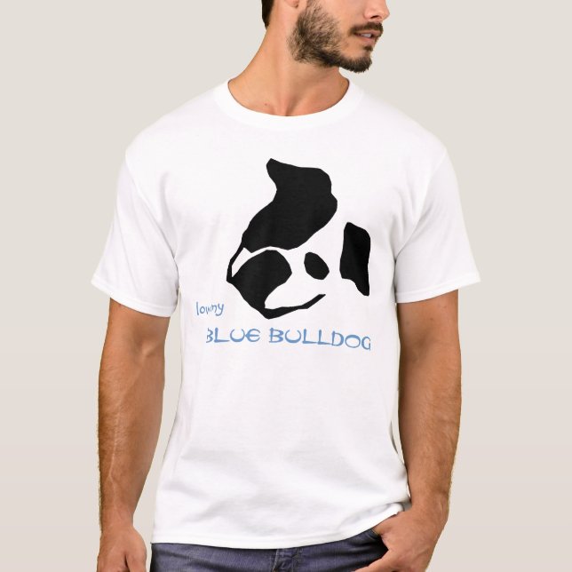 T-shirt Aimez ma chemise bleue de bouledogue (Devant)
