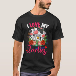 T-shirt Aimez Mes Dames Mignonnes Trois Vaches Mignonnes F