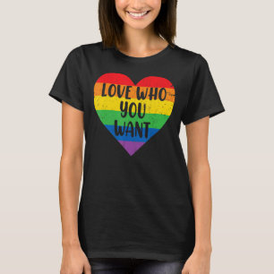 T-shirt Aimez Qui Vous Voulez Gay pride Lgbt Heart Rainbow