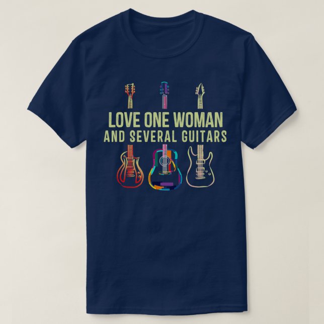 T-shirt Aimez Une Femme Et Plusieurs Guitares (Design devant)