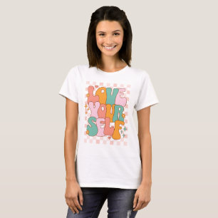 T-shirt Aimez-Vous Rétro Groovy Damier