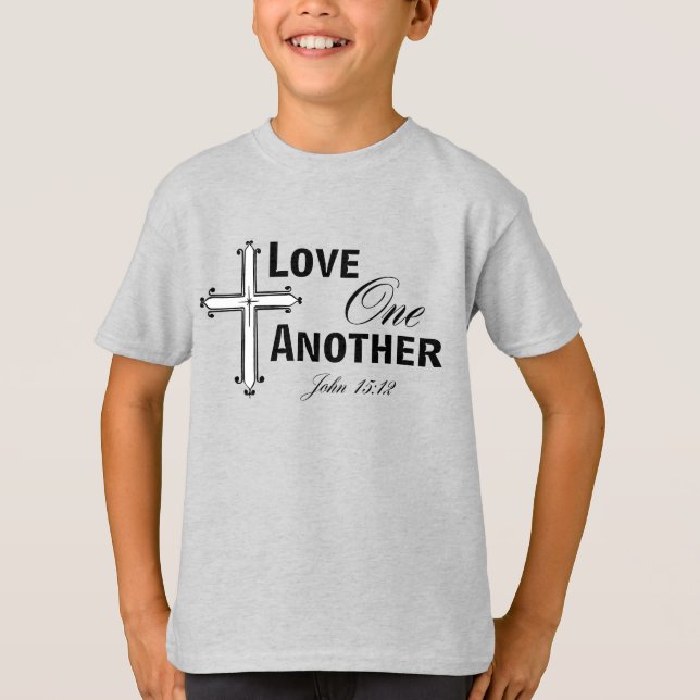 T-shirt Aimez-vous un autre croix garçons Tee (Devant)