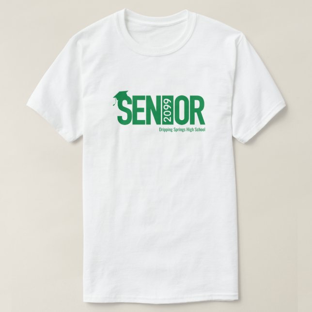 T-shirt AÎNER vert avec plafond de graduation (Design devant)