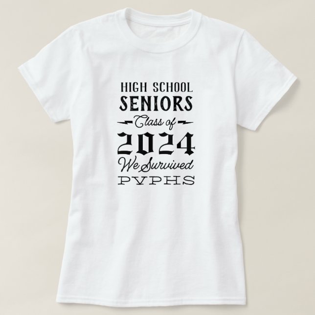 T-shirt Aînés Nous avons survécu aux études secondaires (Design devant)