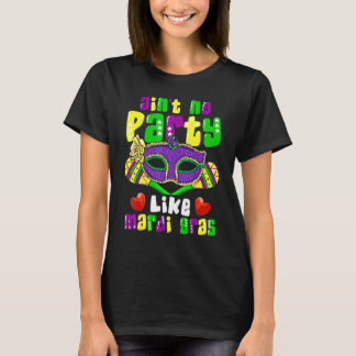T-shirt Ain't No Party Like Mardi Gras Celebration Beads