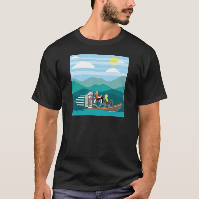 T-shirt AirBoat de tour de bateau de marais (Devant)