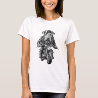 T-shirt Airedale Terrier Biker