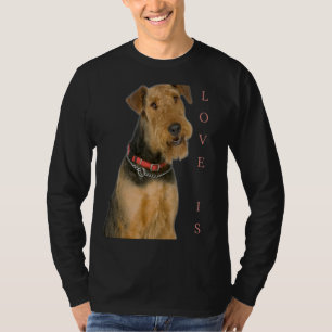 T-shirt Airedale Terrier Chien Maman Papa Papa L'amour est