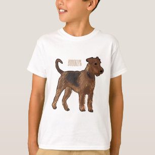 T-shirt Airedale terrier dog cartoon