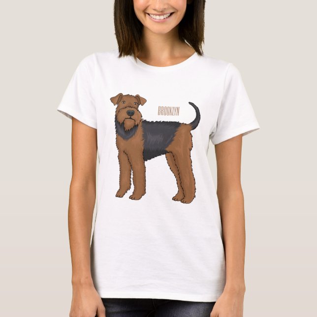 T-shirt Airedale terrier dog cartoon (Devant)