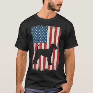 T-shirt Airedale Terrier Drapeau Américain Un Chiot Amoure