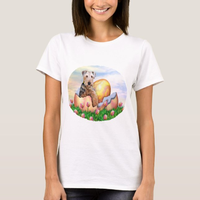 T-shirt Airedale Terrier Easter Surprise (Devant)
