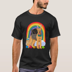 T-shirt Airedale Terrier OEufs de Pâques Chien lapin