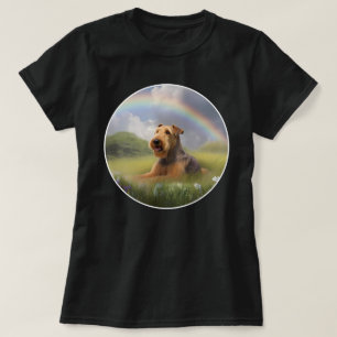 T-shirt Airedale Terrier Rainbow Bridge mignon Chien chiot