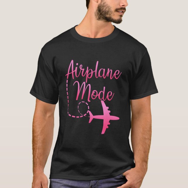 T-shirt Airplane Mode Traveling Vacation For (Devant)