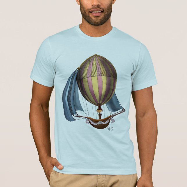T-shirt AirShip avec voiles bleues (Devant)