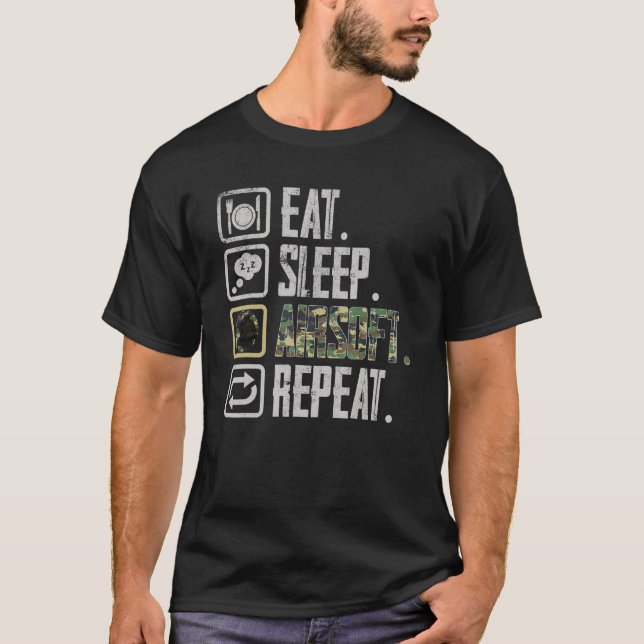 T-shirt Airsoft Tir Sports Amateurs de base de jeu d'objec (Devant)