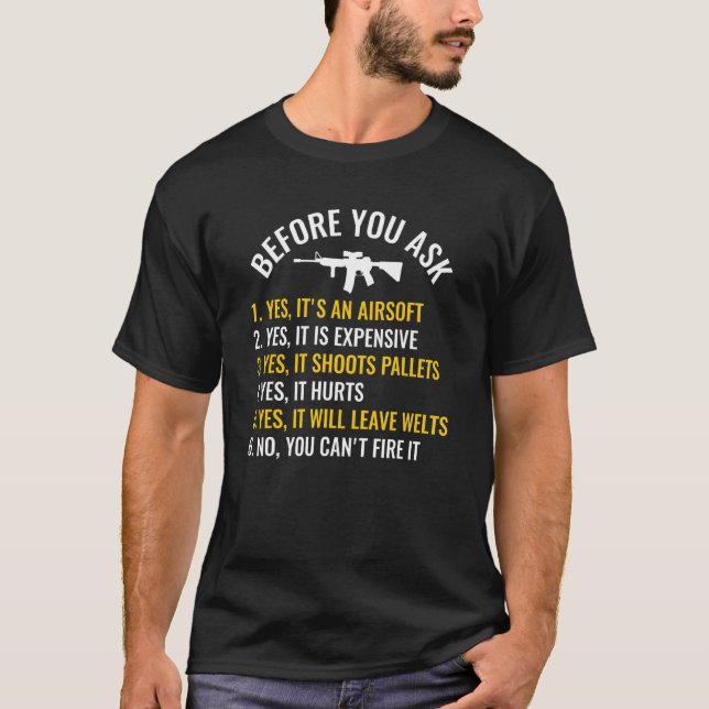 T-shirt Airsoft Tirer Sports Amateurs De Base Gun (Devant)