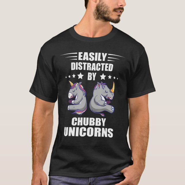 T-shirt Aisément distrait Chubby Unicornes Rhinoceros Anim (Devant)