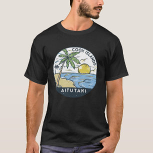 T-shirt Aitutaki Îles Cook Illustré Océan Vintage