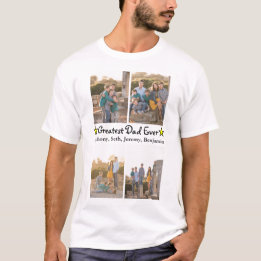 T-shirt Ajouter 4 Collage photo Plus grand papa jamais Fêt