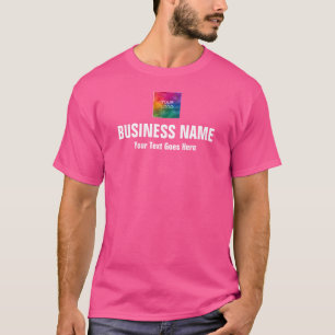 T-shirt Ajouter Entreprise Logo Mens Moderne Wow rose