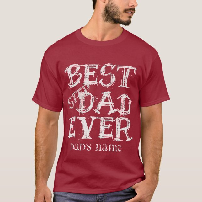 T-shirt Ajouter LE NOM DE PAPA CLASSEUR MEILLEUR ÉTAPE PAP (Devant)