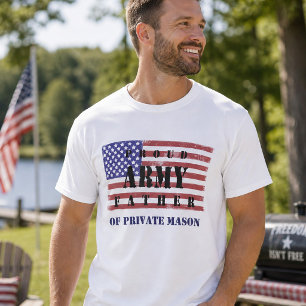 T-shirt Ajouter le nom de votre enfant Fier Armée Père Che