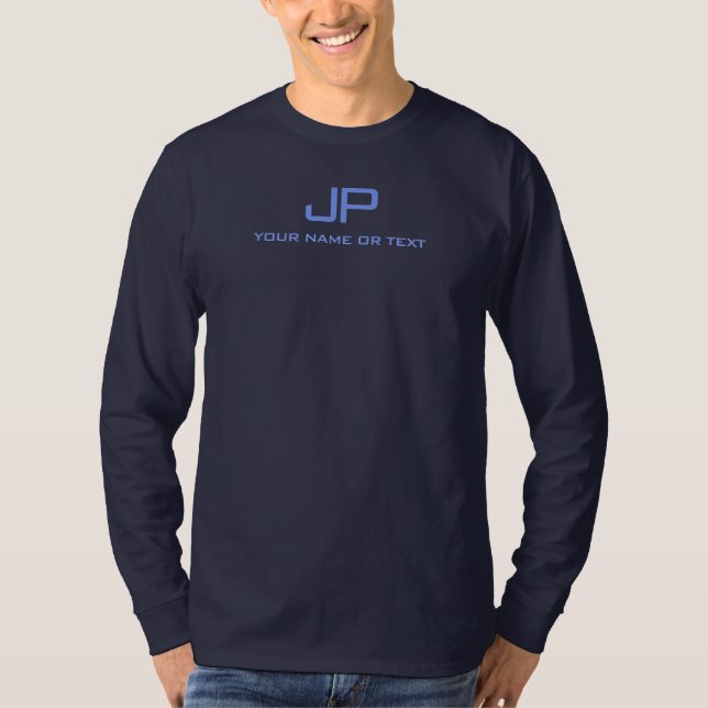 T-shirt Ajouter Le Nom Du Monogramme Ou Le Texte Manches L (Devant)