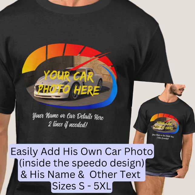 T-shirt Ajouter le nom et sa photo de voiture, avec Banner (Créateur téléchargé)