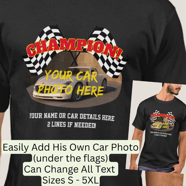 T-shirt Ajouter Le Nom Son Texte De Photo De Voiture, Cham (Créateur téléchargé)