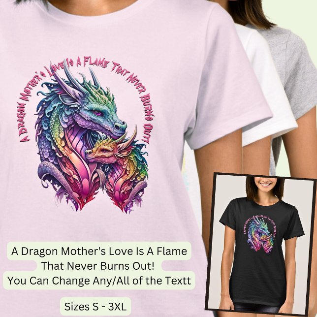 T-shirt Ajouter le nom Texte, mère et bébé Dragon (Créateur téléchargé)