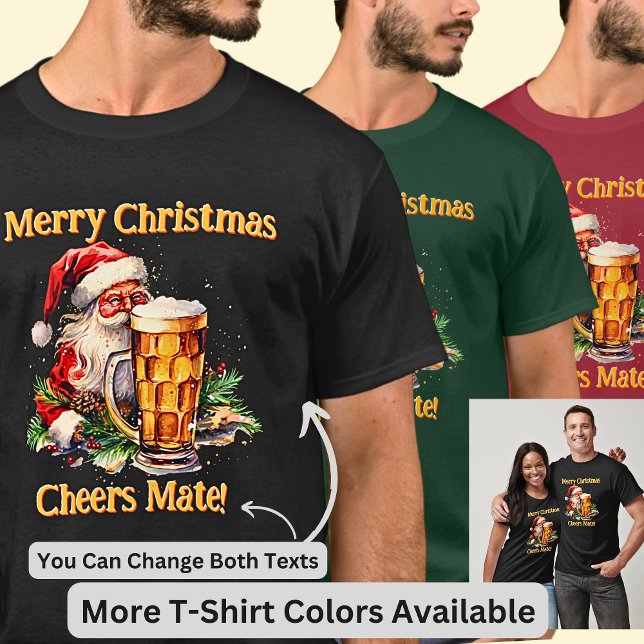 T-shirt Ajouter Nom Changer de texte, Joyeux Noël Cheers M (Créateur téléchargé)