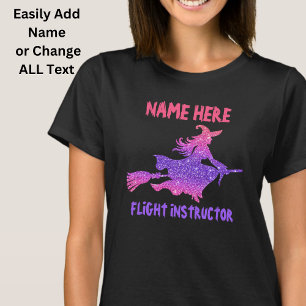 T-shirt Ajouter Nom et texte Sorcière volante Broomstick