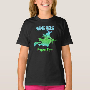 T-shirt Ajouter Nom et texte Sorcière volante Broomstick
