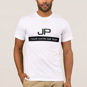 T-shirt Ajouter Nom Ou Texte Élégant Monogramme Hommes Mod