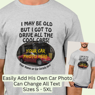 T-shirt Ajouter Nom, Sa Photo De Voiture, Texte, Voitures