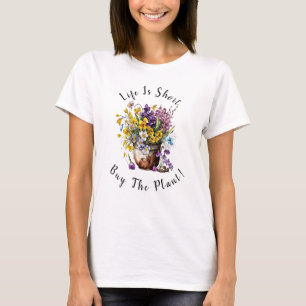 T-shirt Ajouter Nom, Texte - La vie est courte, Acheter Le