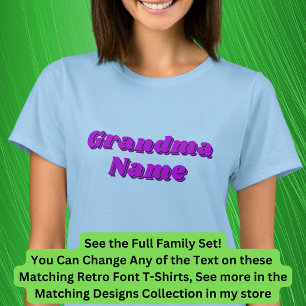 T-shirt Ajouter ou modifier le nom, grand-mère, famille de